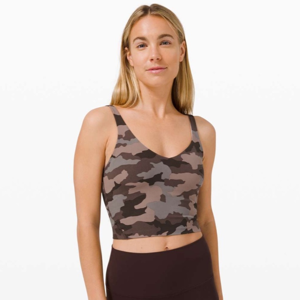 lululemon athletica Camouflage Crop Tank in Brown and Gray